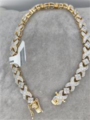 Silver-Diamond Bracelet 25 Diamonds .25 Carat T.W. 925 Silver 13.53g